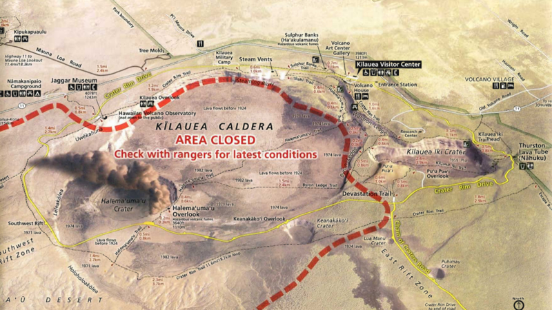 Hawaii Volcanoes National Park Map