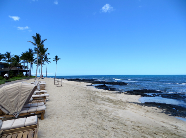 Four Seasons Hualalai Review - Beach and Lounge Chairs