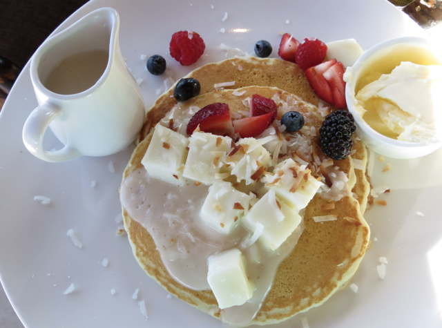 Coconut Haupia Pancakes, Breakfast at 'ULU at Four Seasons Hualalai