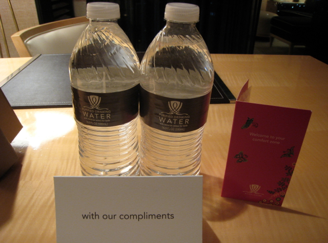 Complimentary Bottled Water and Fragrance for Tower Guests