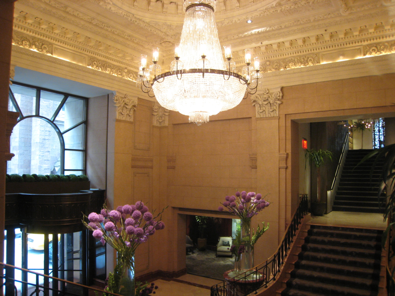 The Peninsula New York Review - Lobby Chandelier and Flowers