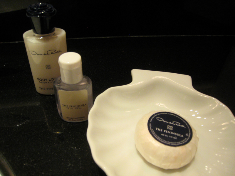 The Peninsula New York Review - Oscar de la Renta Moisturizer and Hand Sanitizer