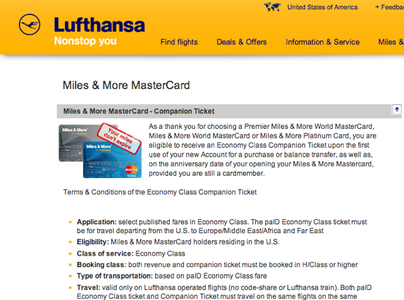 lufthansa companion ticket miles worth